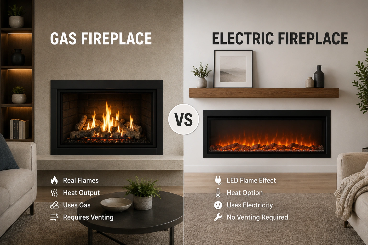 Comparison of Gas Fireplace and Electric Fireplace