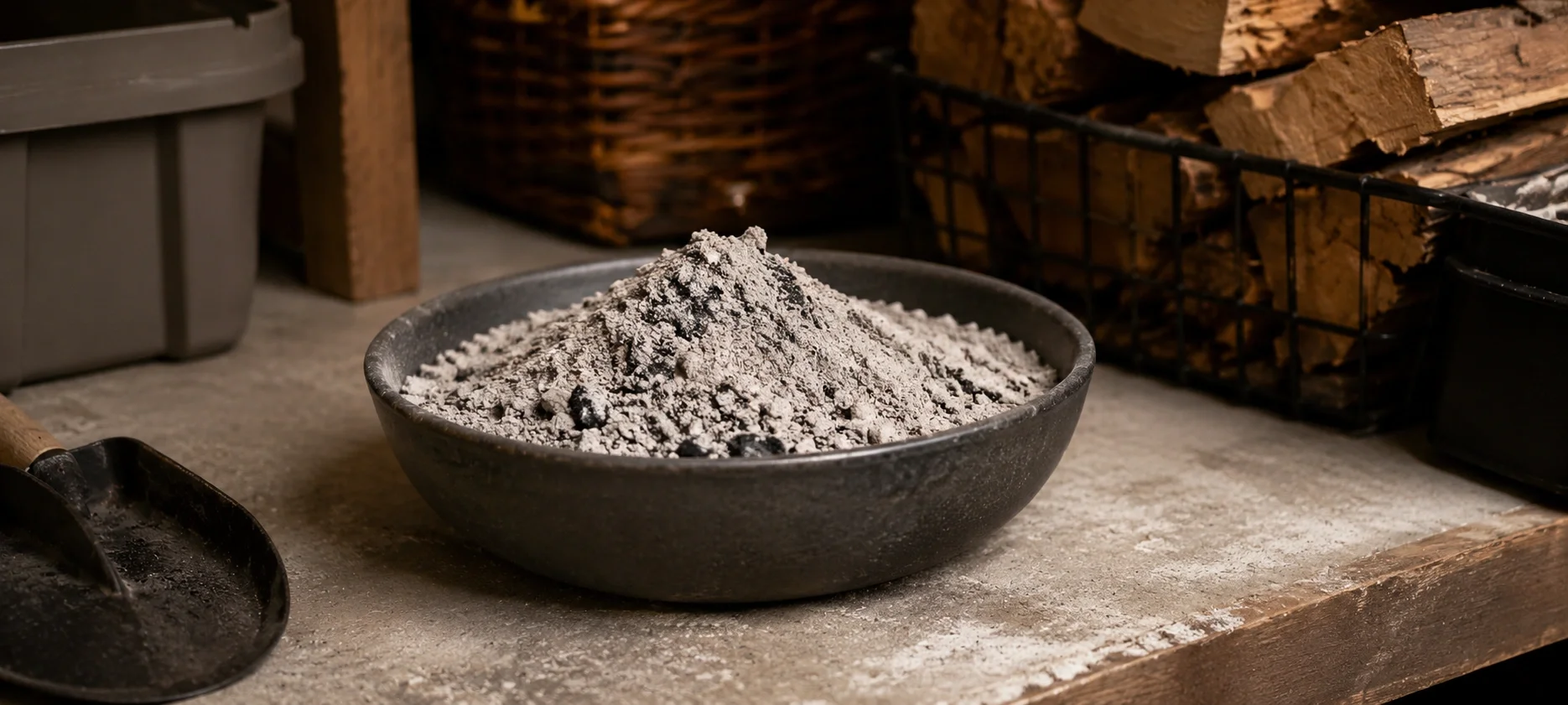 Using wood ash for odor control