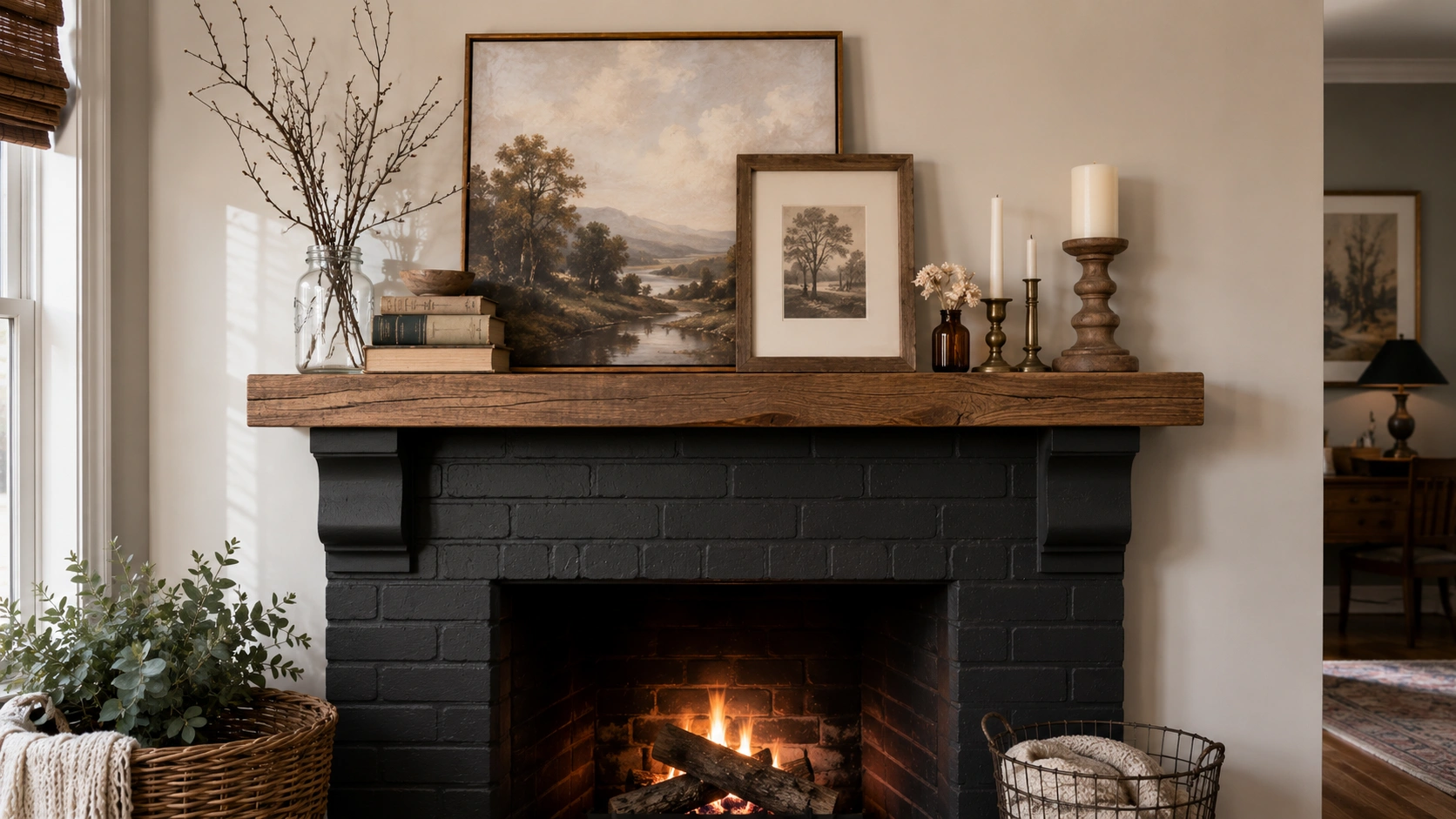 Stylish budget-friendly fireplace decor transformation