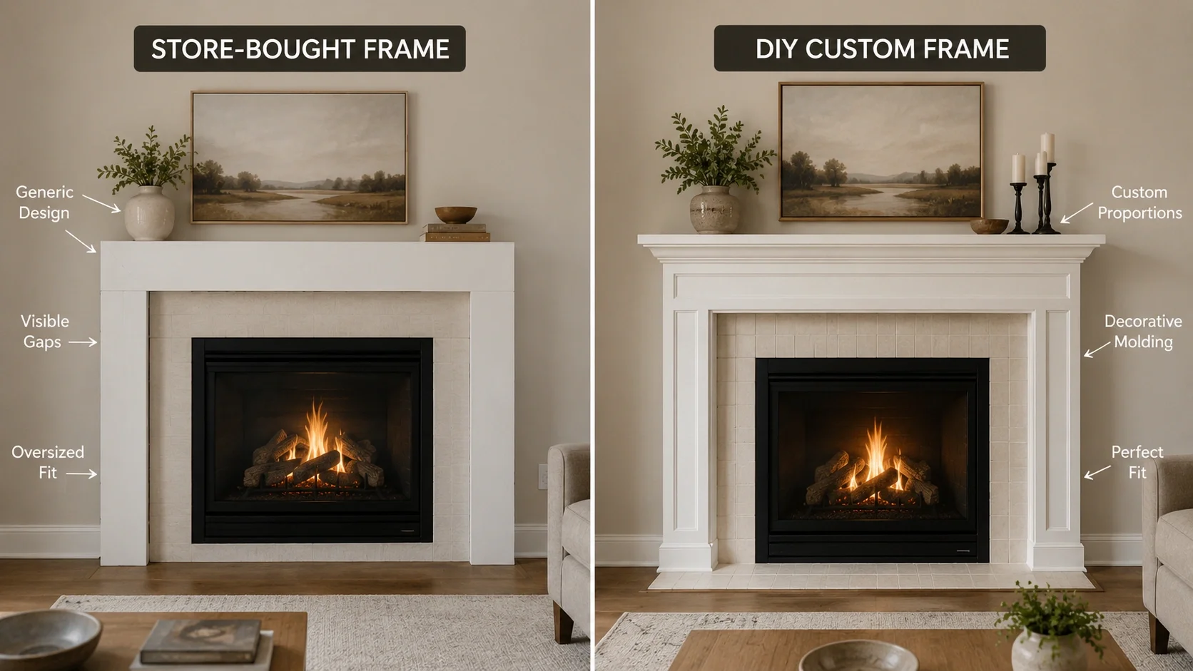Comparison of custom DIY frame vs. pre-made frame