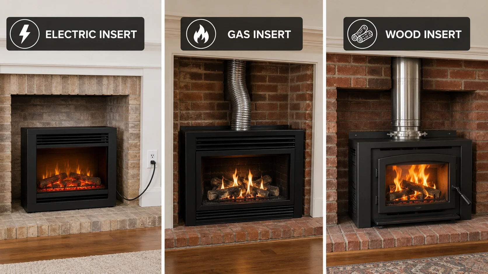 Type-specific installation details for different inserts