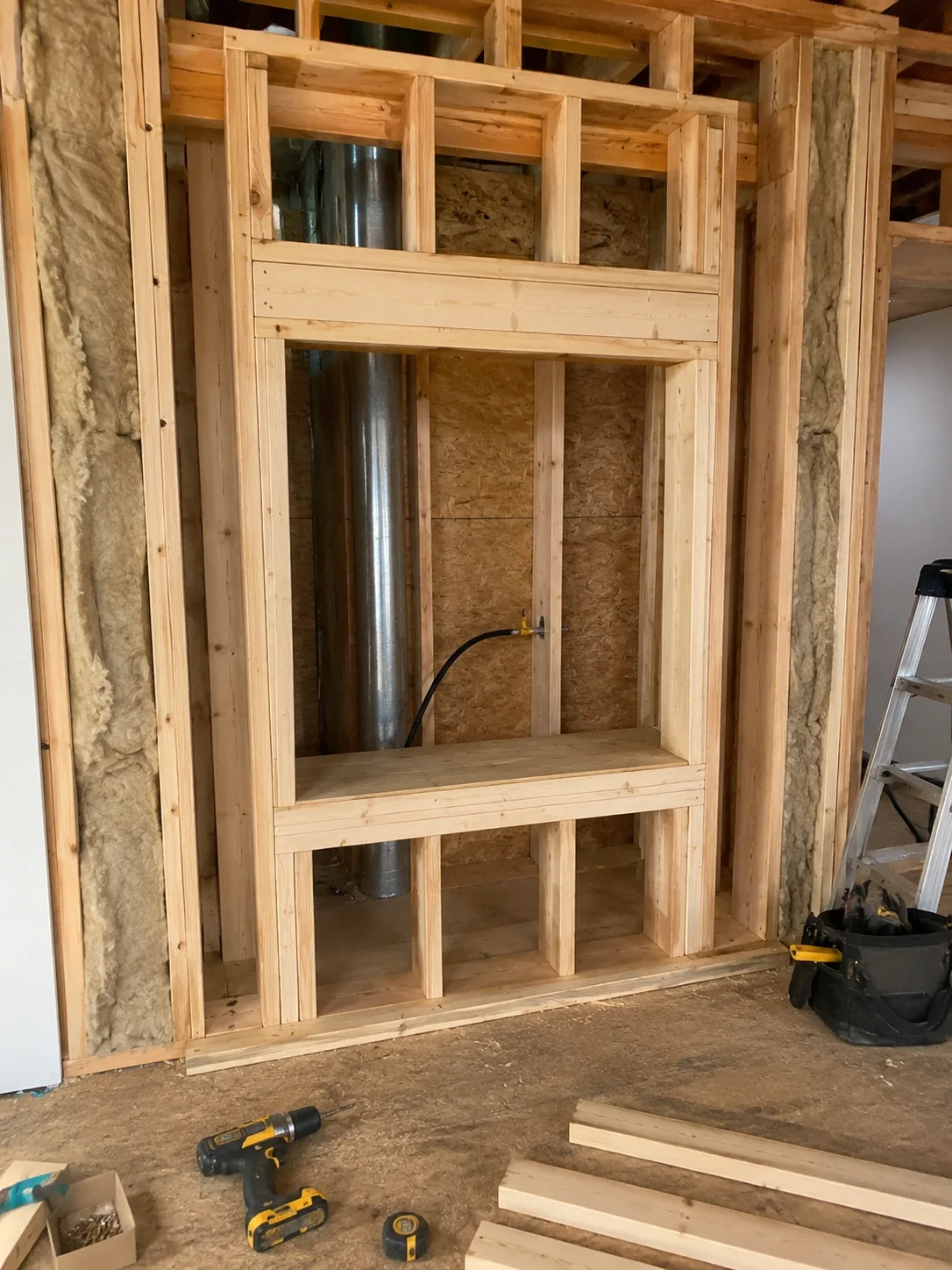 Preparing the installation site for gas fireplace