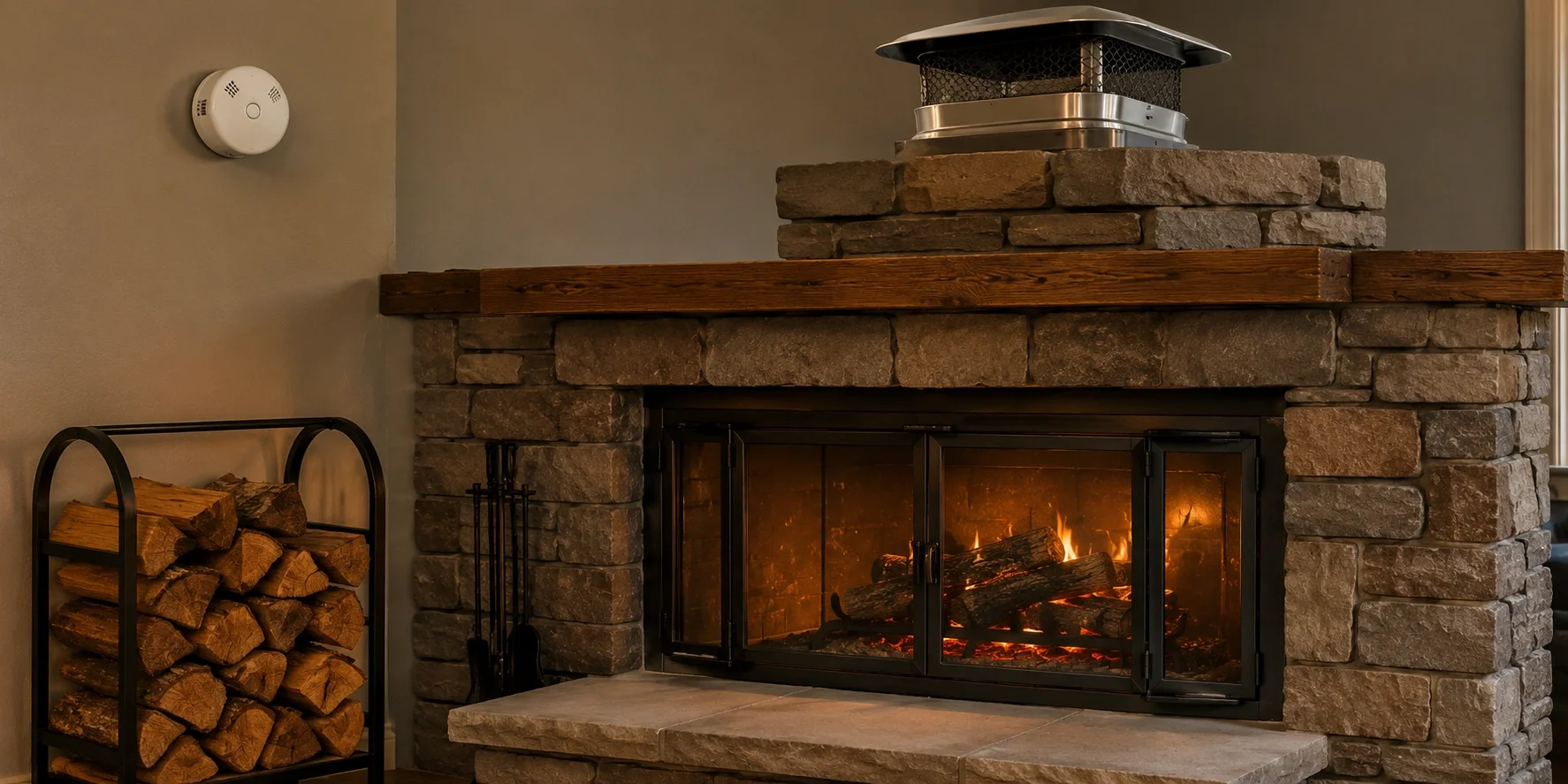Safety features for DIY wood fireplace