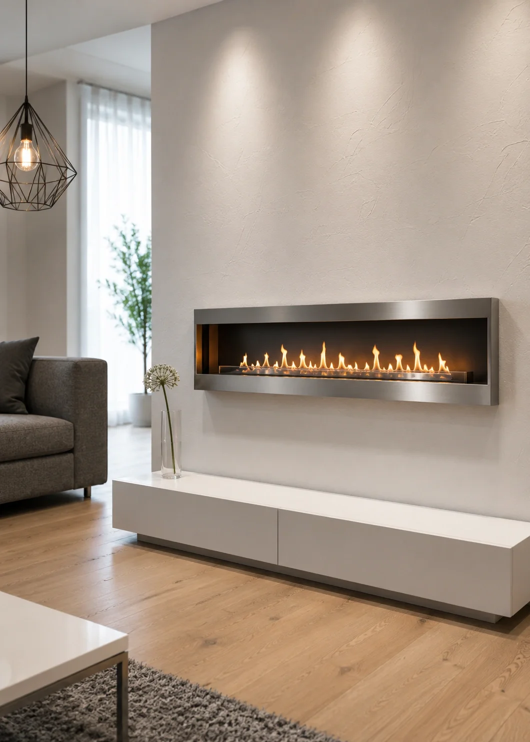 Contemporary Ethanol Fireplace with Clean Burning Design