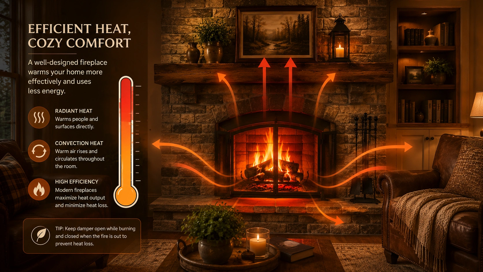 Energy efficient fireplace options for living rooms