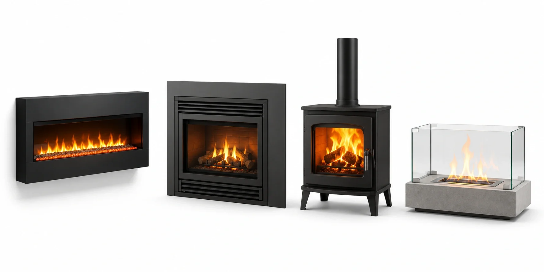 Different types of fireplace heating systems