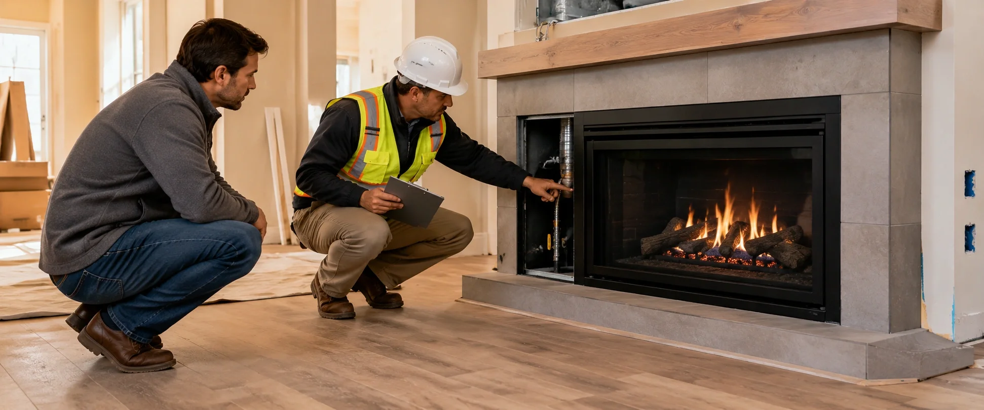 Building permits and inspection process for fireplace installation