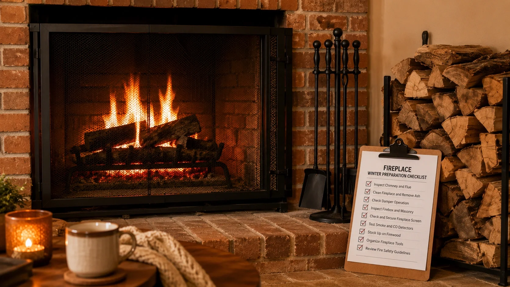Fireplace winter preparation checklist after fall inspection