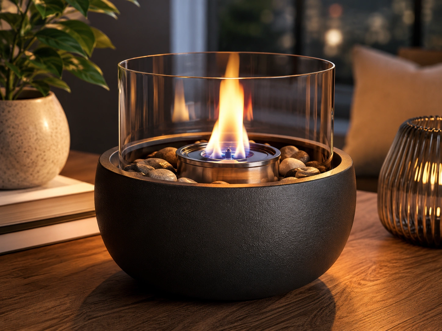 Gel fuel tabletop fireplace
