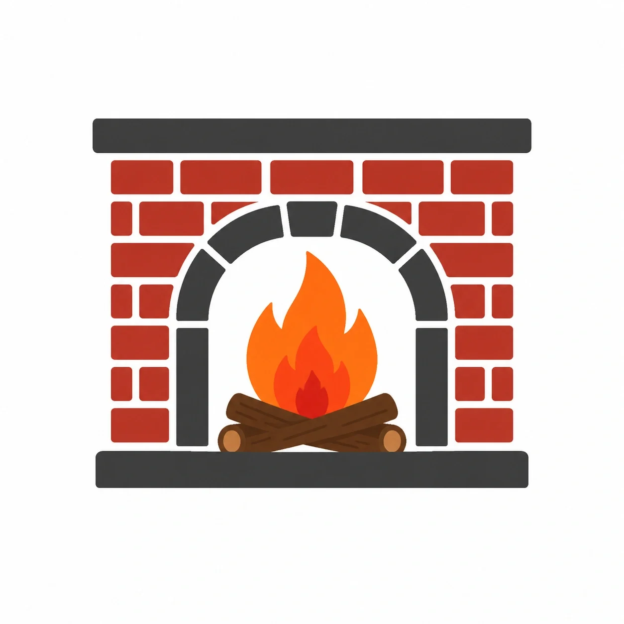Wood fireplace icon
