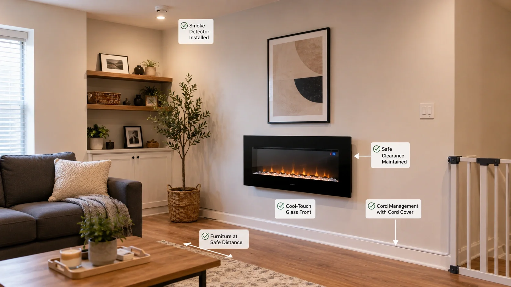 Safety considerations for fireplaces in compact living spaces