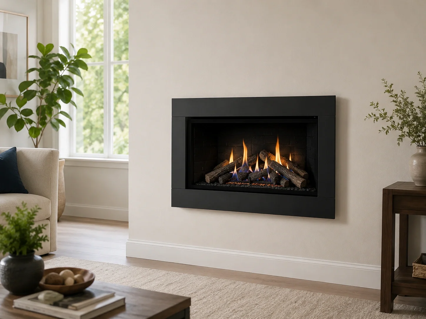 Ventless gas fireplace suitable for DIY installation