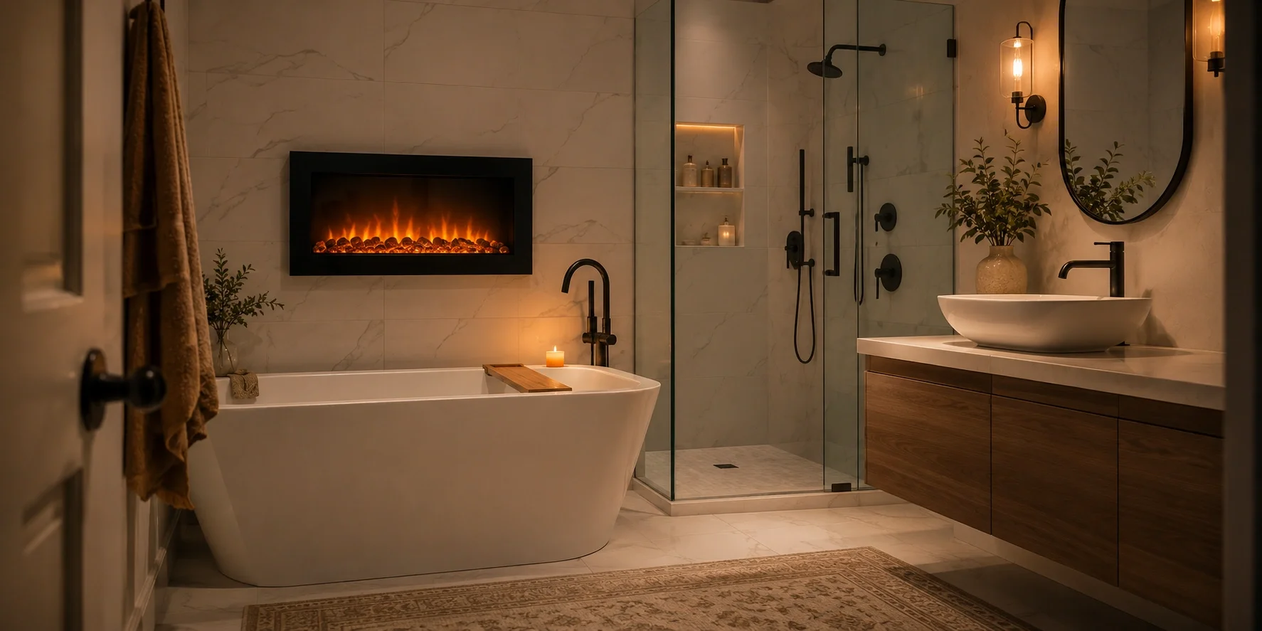 Fireplace options for bathrooms