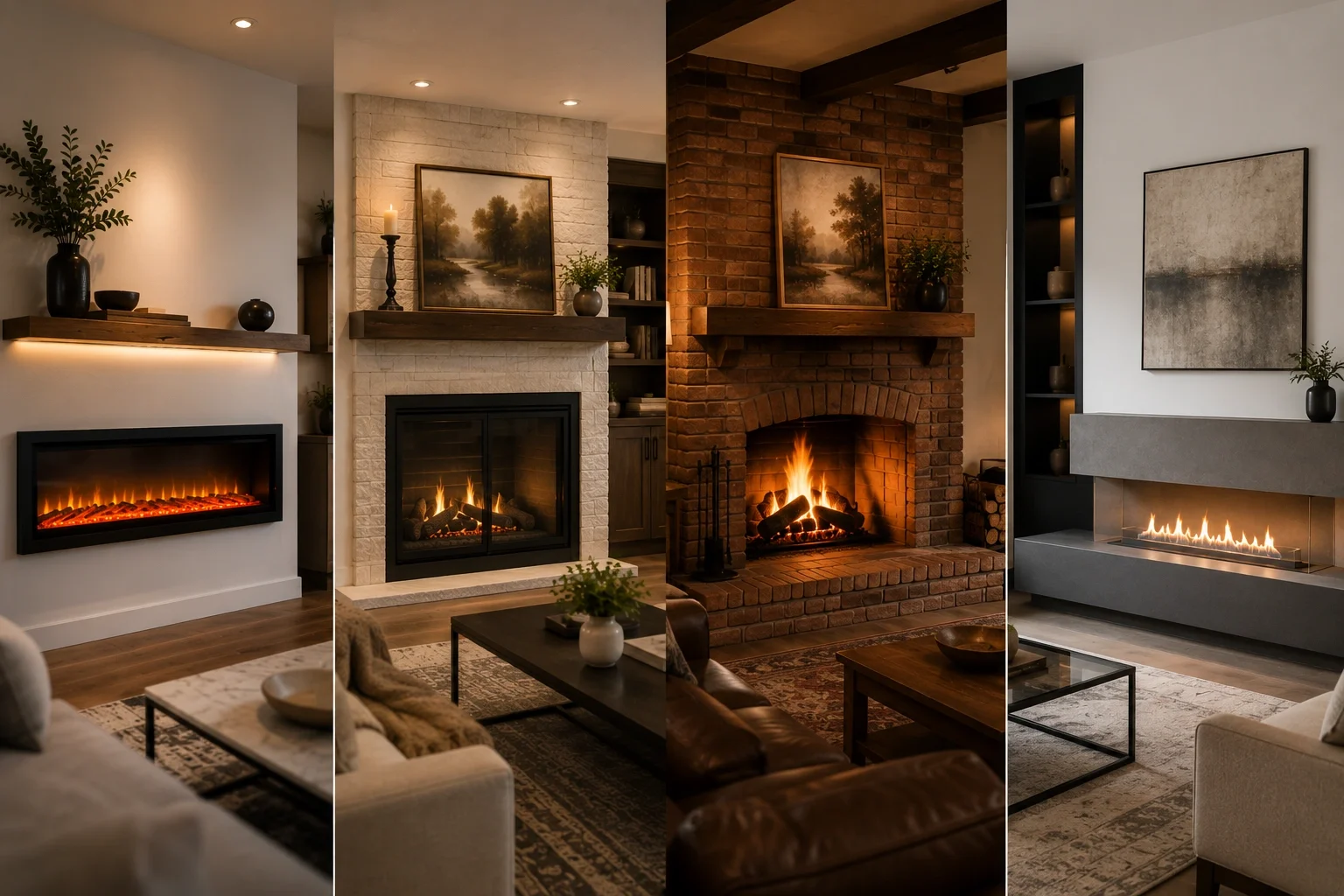 Different types of fireplaces for home comparison